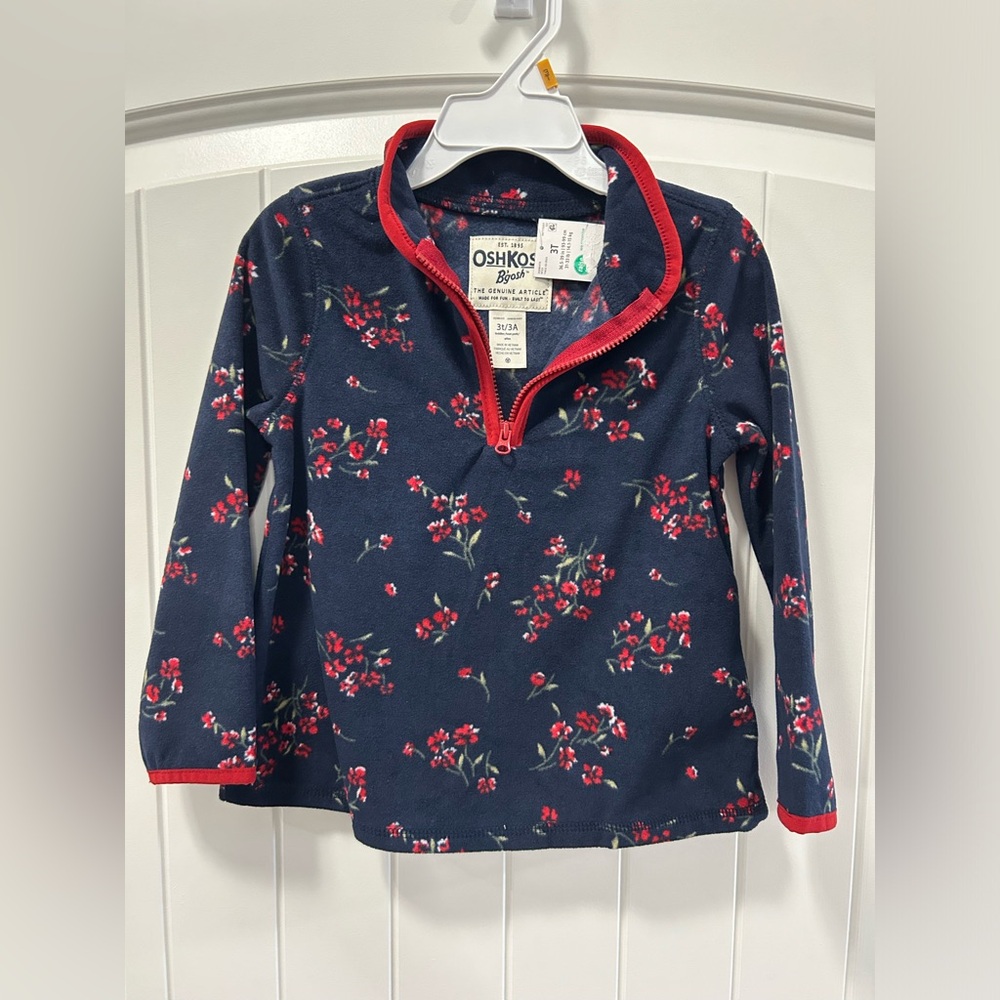 NWT Oshkosh B’Gosh 3T Fleece Pullover sister matching
